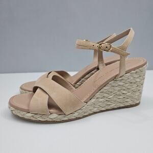 NEW Stuart Weitzman Dayna Wedges Womens 11 Adobe Tan Suede Espadrille Sandal